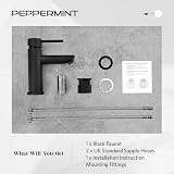 Peppermint Black Matte Bathroom Basin Mixer Tap Single Lever Faucet view 8
