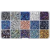 INSPIRELLE Approx 2400pcs 4mm Electroplated Multicolor Bicone Beads for Jewelry Bracelet Making Bulk Faceted Crystal Glass Briolette Beads