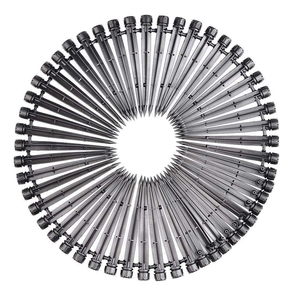 TIMESETL 50pcs Irrigation Drippers for 4mm/7mm Tube 360 Degree 8 Holes Adjustable Watering System Micro Flow Drip Irrigation Kit