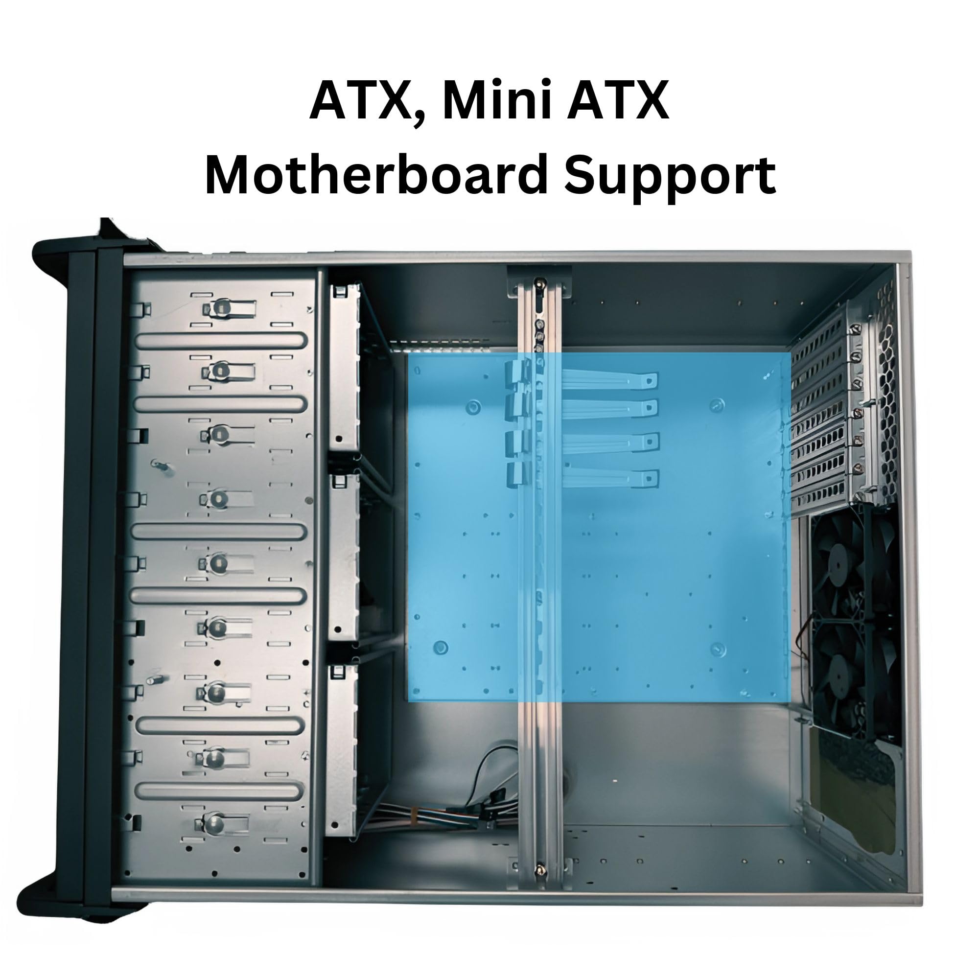 4U Server Chassis, Rackmount Server Case, 15x 3.5 HDD Bays, Support ATX/CEB Motherboard; Fans: Front 3X 120mm & Rear 2X 80mm; Front Panel Lock, Size: 16.8