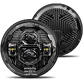 HWSTAR Pair New 1000% Bright Anti-glare 7 Inch Led Headlights Round Compatible with Jeep Wrangler JK JKU TJ LJ Chevy Ford GMC Dodge Mazda Nissan Mack VW etc DOT Approved H6024 Hi/Low Sealed Beam