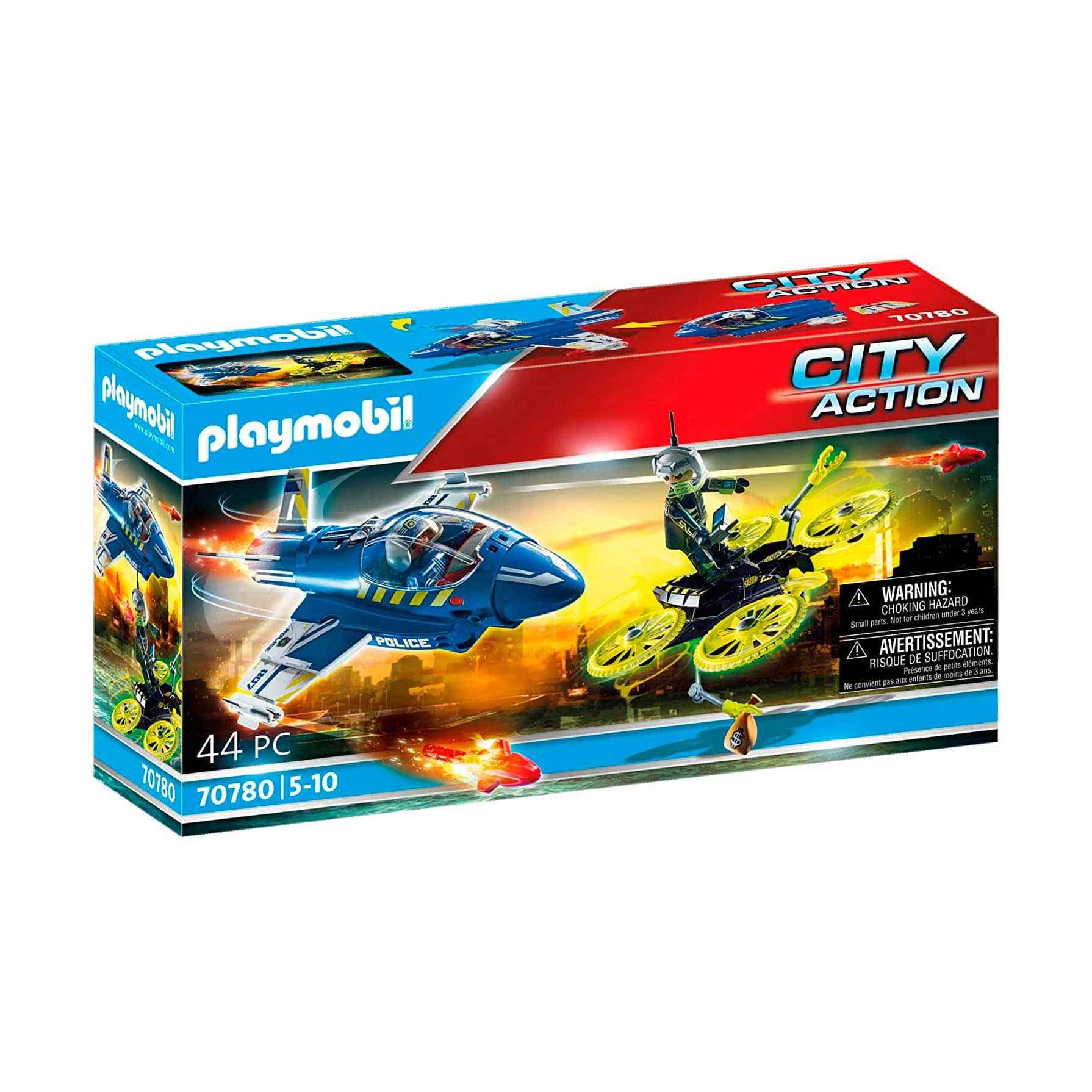 Playmobil City Action 70780 Police Jet with Drone, Toy for Children Ages 5+