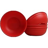 Re-Play 20 Oz. Toddler Bowls for Snack and Everyday Dining - Dishwasher and Microwave Safe - Made in USA - Set of 4-4.75" x 4.75" x 1.25" - Red