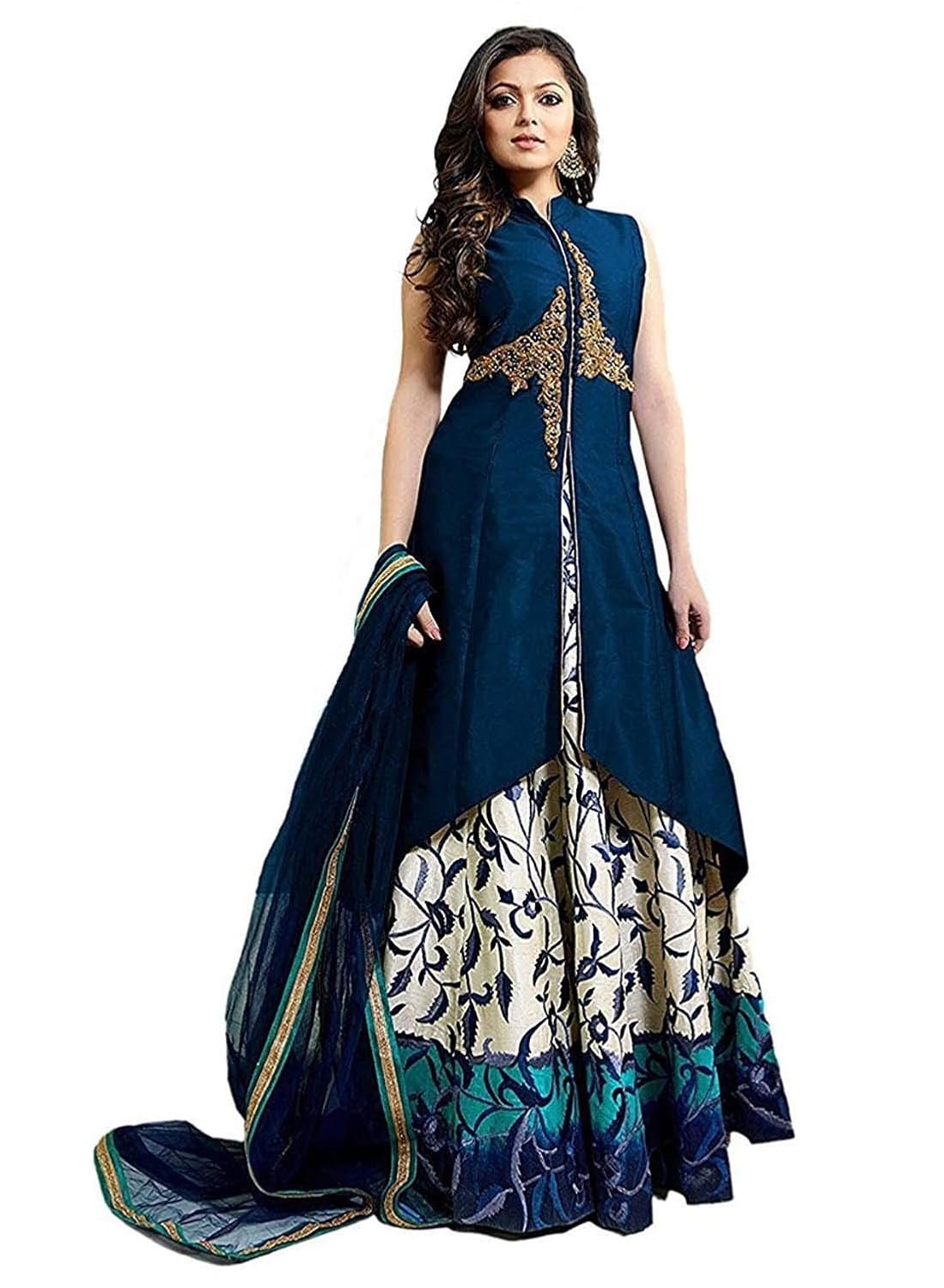 krishav enterprise exclusive embroidered lahenga choli and dupatta set(free size)