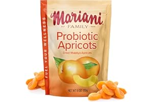 MARIANI PREMIUM Mariani Probiotic Dried Apricots, 6oz Resealable Bag, Dried Fruit No Sugar Added, Natural Mediterranean Apricots with BC30 Probiotics, Supports Digestive Health, High in Fiber, Vitamin E & Potassium