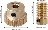 CNBTR 0.5 Mod Brass Gear Shaft 3mm Hole Worm Wheel 30T 16.2mm 1/30 Ratio view 4