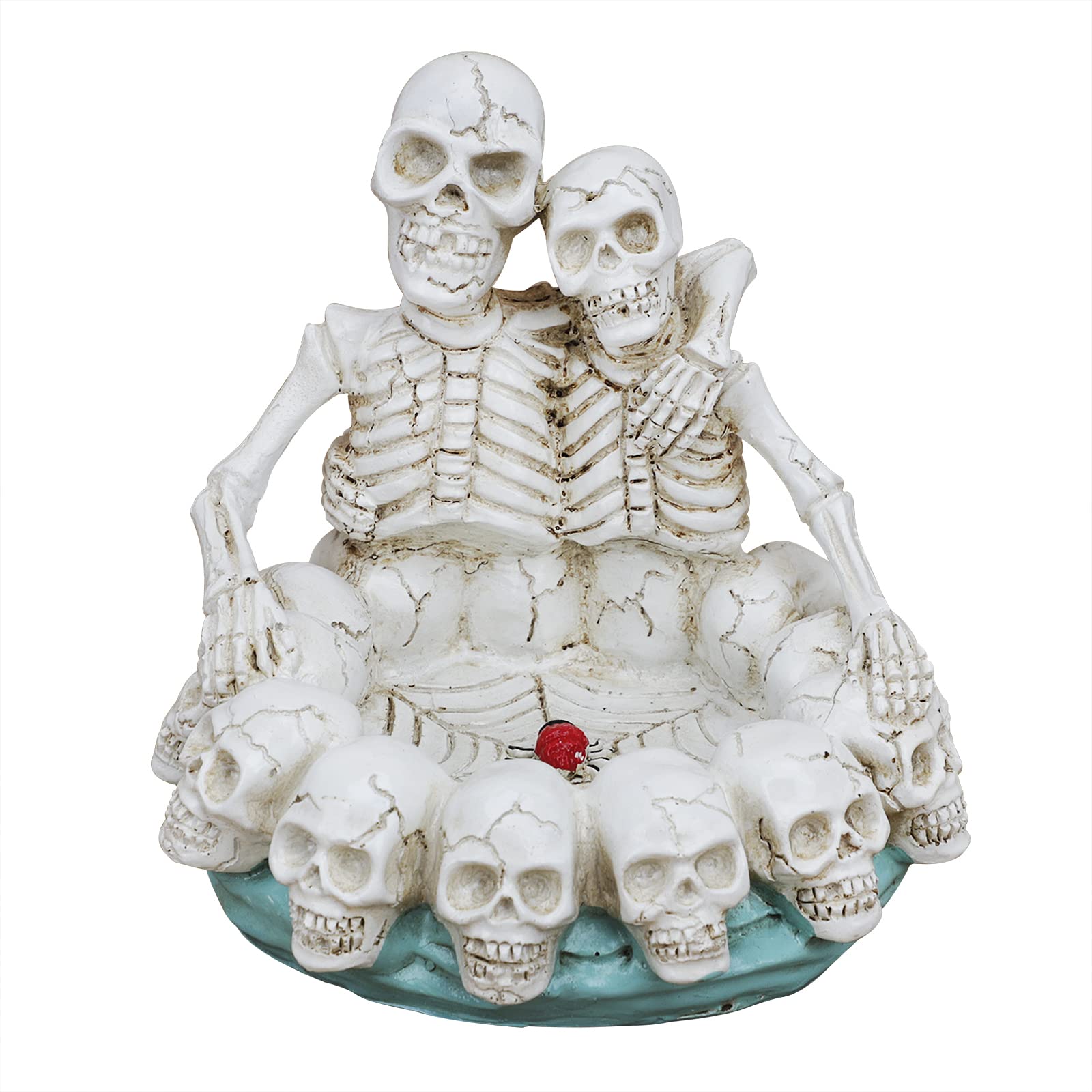 Novelty Skull Ashtray Round Resin Skeleton Cigarette Black Ashtray Halloween Decoration Gift Creative Sexy Sculpture Halloween Party Decoration Ashtray Crafts Decoration Desk Office Home Gothic Decor