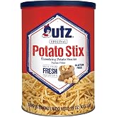 Utz Potato Stix, Original, 15 oz Canister | Crispy shoestring-cut potato sticks made from fresh potatoes; resealable canister, gluten-free, Kosher certified
