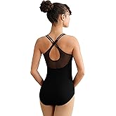 Vavewee Mesh Dance Leotard for Women Ballet,Camisole Dancewear,Full Front Lining