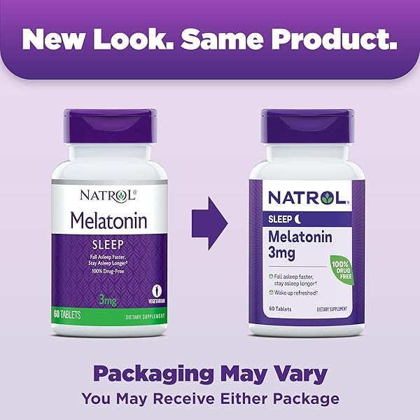 NATROL MELATONIN 3 MG, DIETARY SUPPLEMENT FOR RESTFUL SLEEP, SLEEP SUPPLEMENTS FOR ADULTS, 60 MELATONIN TABLETS, 60 DAY SUPPLY