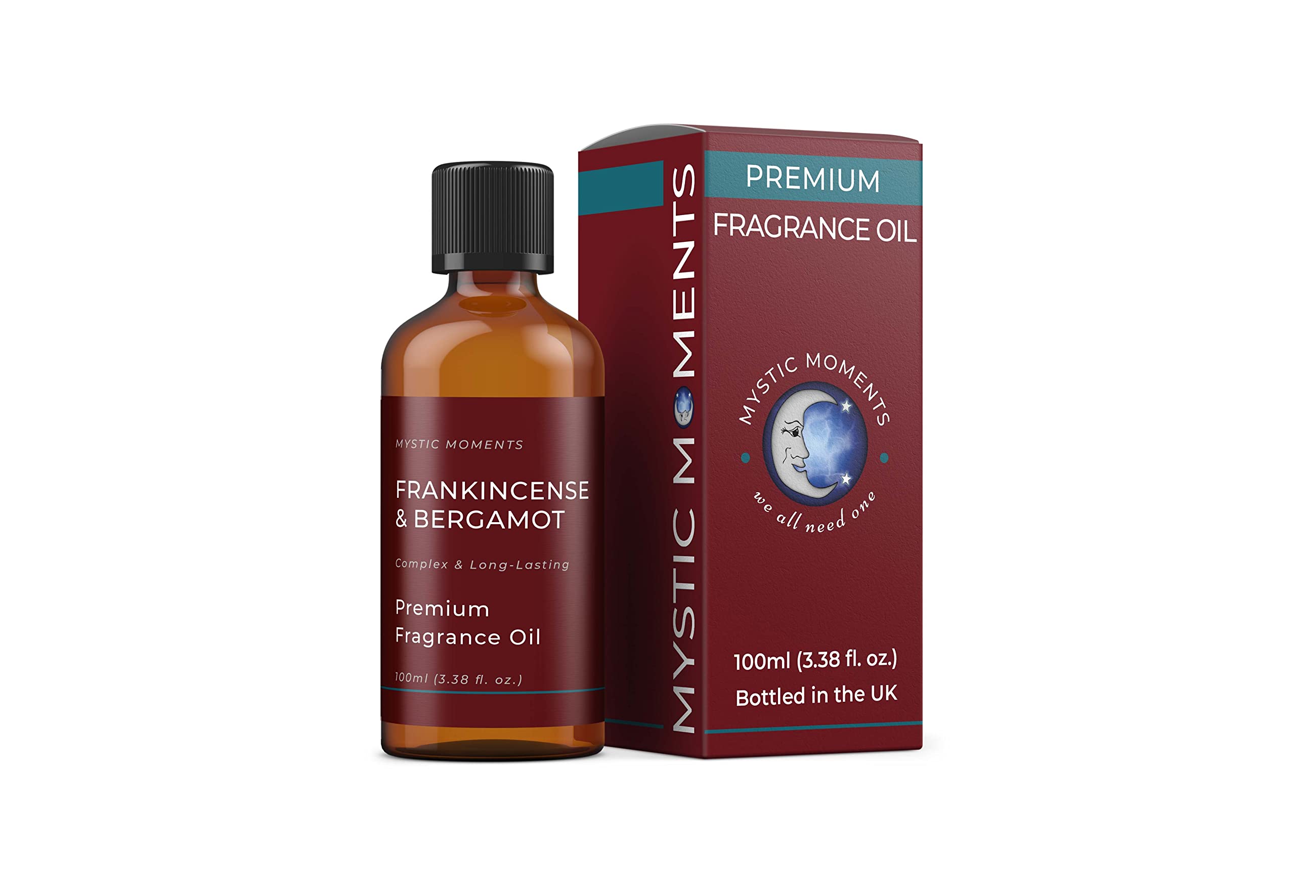 Mystic Moments | Frankincense & Bergamot Fragrance Oil - 100ml - Perfect for Soaps, Candles, Bath Bombs, Oil Burners, Diffusers and Skin & Hair Care Items
