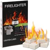 HGD White Fire Starters for Campfires, Waterproof, Charcoal Firestarter | Quick-Light Ignition 32 Cubes for Camping, BBQ, Fireplaces &amp; Chimneys, Wind-Resistant, Long-Lasting, Safe for Family &amp; Pets