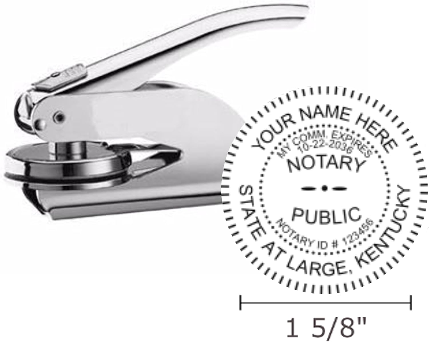 Notary Seal Embosser for State of Kentucky, Pocket/Hand