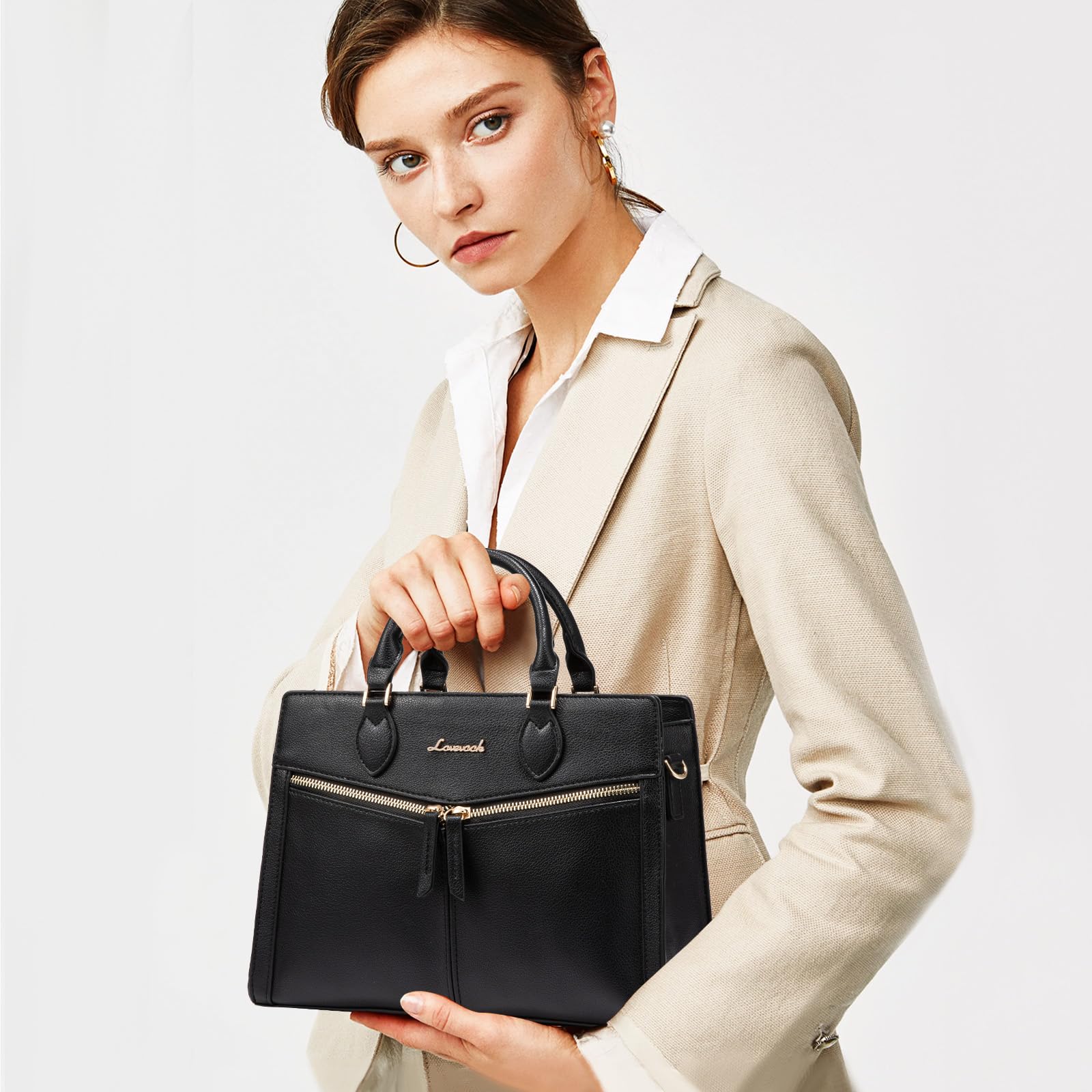 LOVEVOOK Womens Purses and Handbags, Pebbled Leather Black Purses for women Crossbody Handbags Satchel Bag