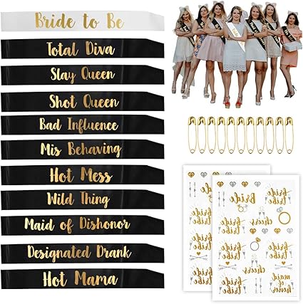 bride and bridesmaids sashes
