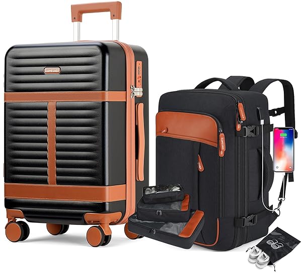 LUMESNER 5 PIECE LUGGAGE SETS WITH TRAVEL BACKPACK,...