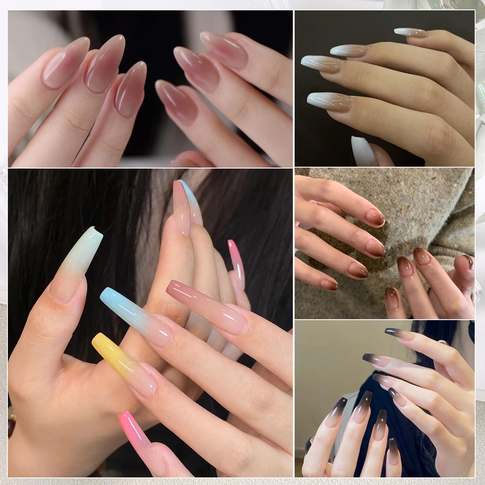 SUTOKAKA Ombre Nail Pigment Powder Set 9 Colors Solid Gradient Nail Powder Palette Colorful Nail Glitter Rub on Dust for Aura Nail Art Design Manicure Accessories - Image 3