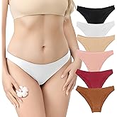 Unimisshe 6-pack Cotton Underwear for Women Low Rise Stretch Bikini Sexy Ladies Panties