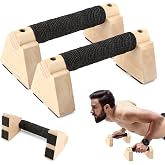 Wood Parallettes Bars for Home Workout, Push Up Bars &amp; Dip Stands, Wooden Calisthenics Equipment Handstand Blocks for Strength Training, Rehabilitation &amp; Gymnastics
