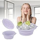 Face Bowl for Ice with Built-In Ice Tray, Face Ice Bath Bowl (Silicone), Foldable and Hanging Design, for Easy Storage and Carrying, for Cold Plunge Therapy Portable Spa Tool Home & Travel