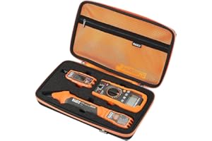 RAIACE Hard Travel Storage Case Compatible with Klein Tools ET310 AC Circuit Breaker, Finder & 80041 Outlet Repair Tool Kit & RT250 GFCI Receptacle Tester. Home Tester Kit Bag. (case only) - Orange