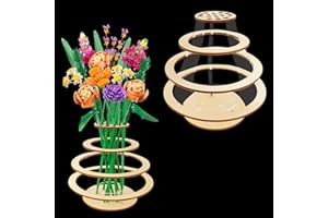 WJCJTJL Vase for Lego Flowers - Floating Rings Flower Vase for Lego Flower Bouquet Building Set - Display Stand for Lego Roses Cherry Blossom Sunflower Tulips Daffodils Lotus - Gift for Lego Flowers Lover