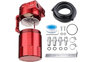EVIL ENERGY Oil Catch Can, 300ML Universal Baffled Catch Can Kit with 5FT 3/8 Inch Hose, Aluminum Air Oil Separator Upgraded 