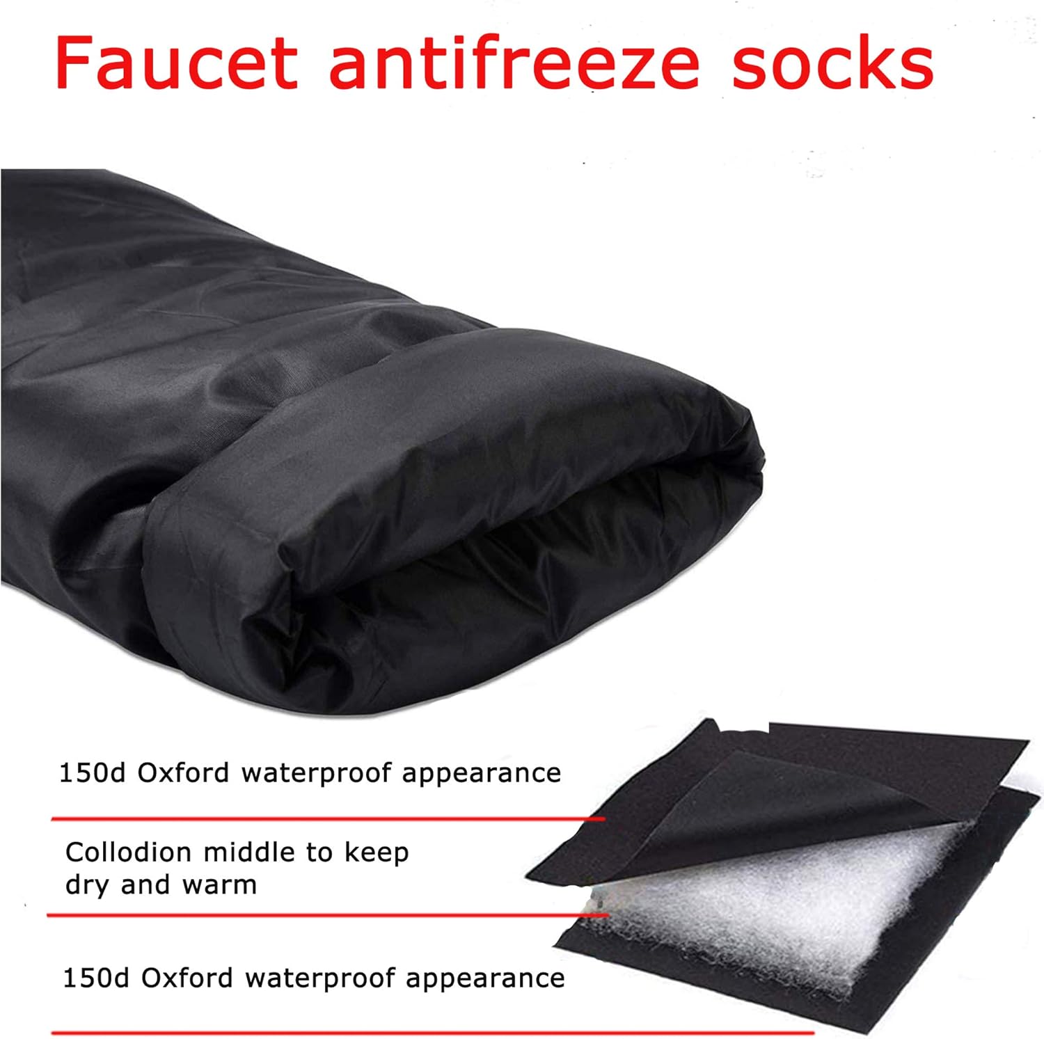 Senksll Outdoor Faucet Cover Socks for Winter Freeze Protection, Reusable Faucet Insulation, Anti-Freeze Hose Bib, Black, Set of 1(Long) : Garden & Outdoor