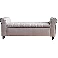 Amazon.com: Christopher Knight Home Keiko Fabric Armed Storage Bench ...