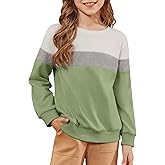 blibean Girls 2026 Long Sleeve Sweatshirt Tween Fall Patchwork Shirts Tops Size 6-15 Years