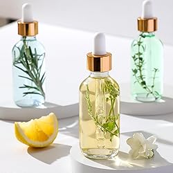 AOZITA Set of 4, 2 oz Golden Cap Clear Dropper