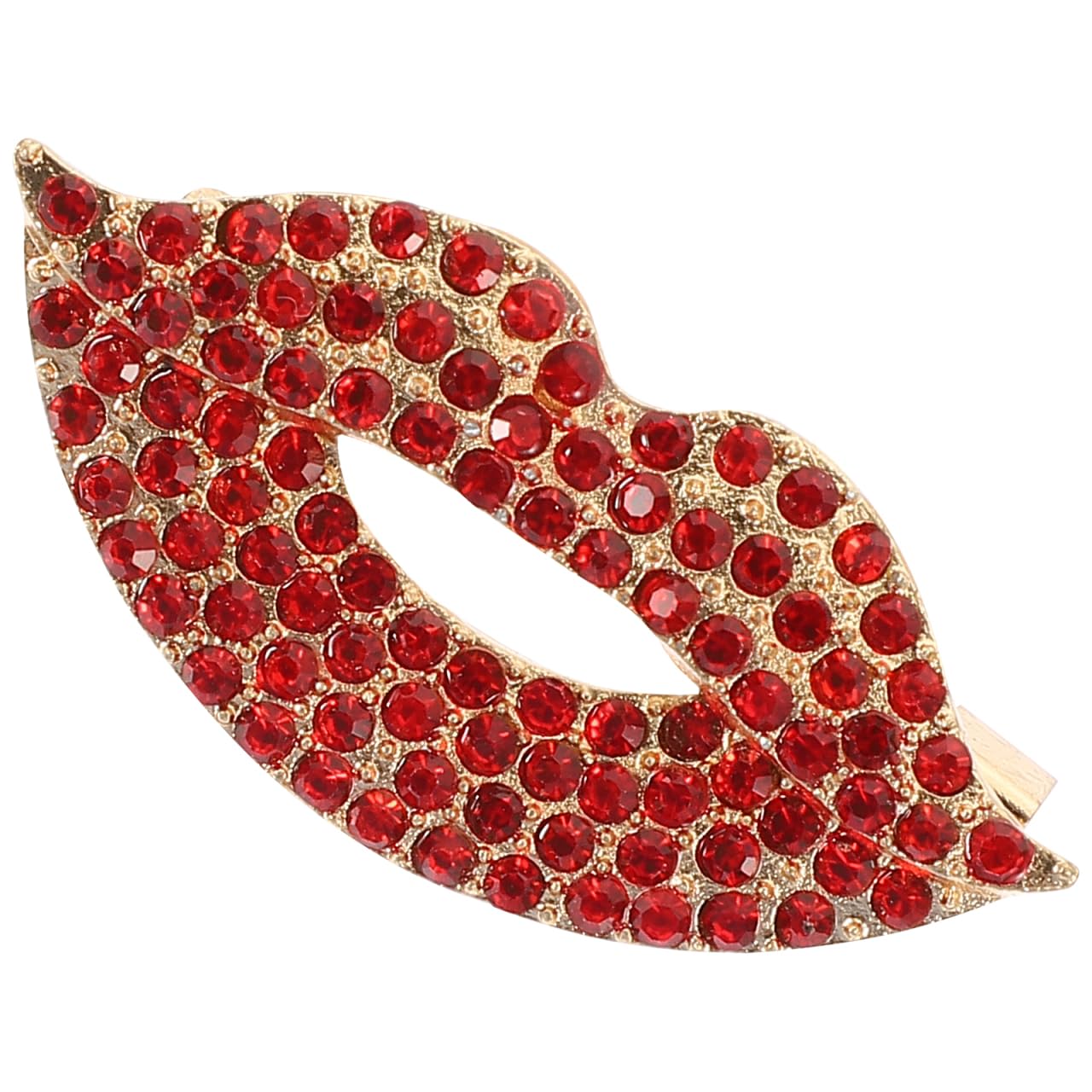 Holibanna Red Lips Brooch Rhinestone Inlaid Suit Brooch Crystal Corsage Fashion Clothing Accessory Novelty Bling Wedding Brooch Pin for Bag Scarf Pants Cloth