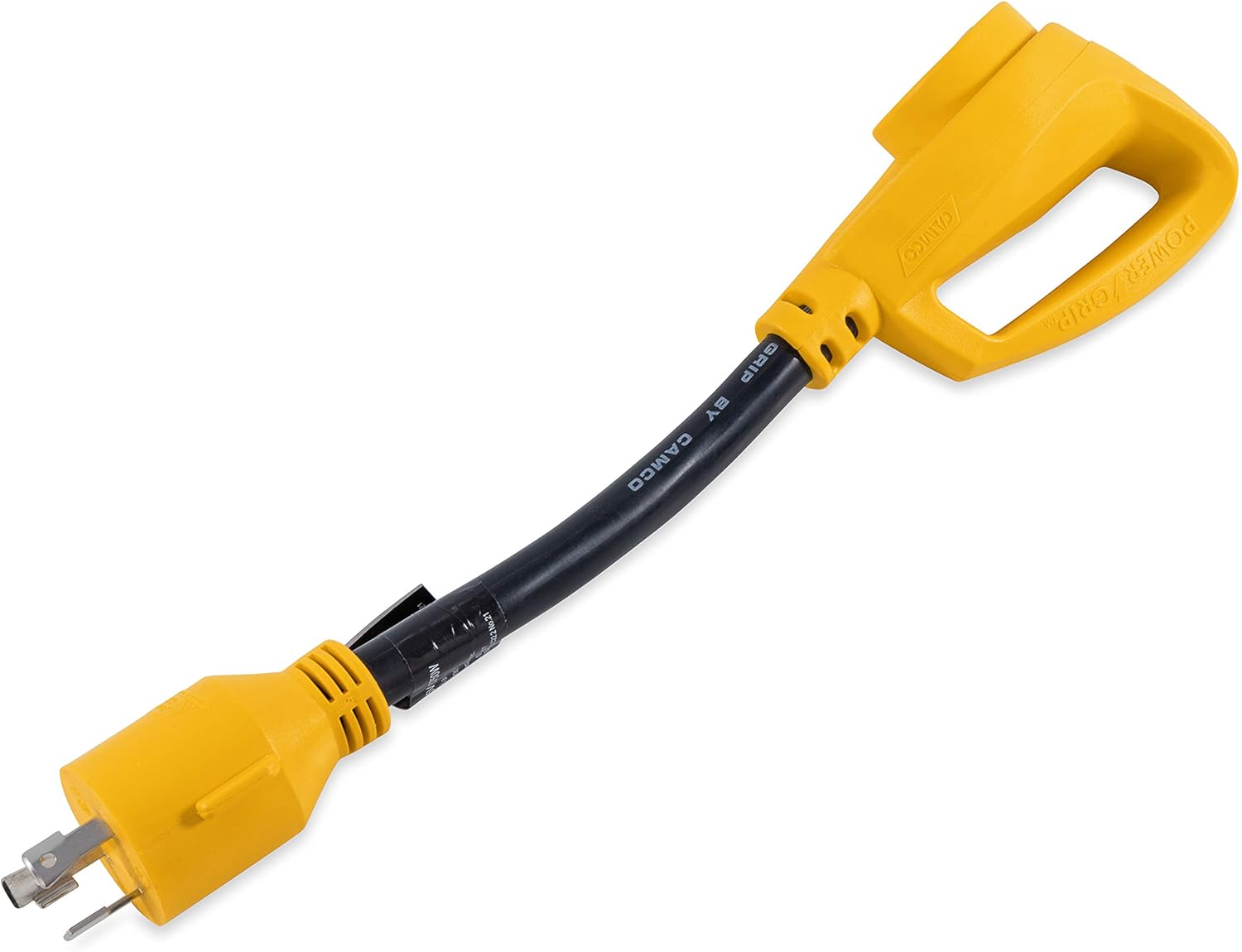 Camco 12" L5-30 AMP Locking 3-Prong Plug / TT-30 30 AMP Standard Receptacle PowerGrip Generator Adapter (55272): Automotive