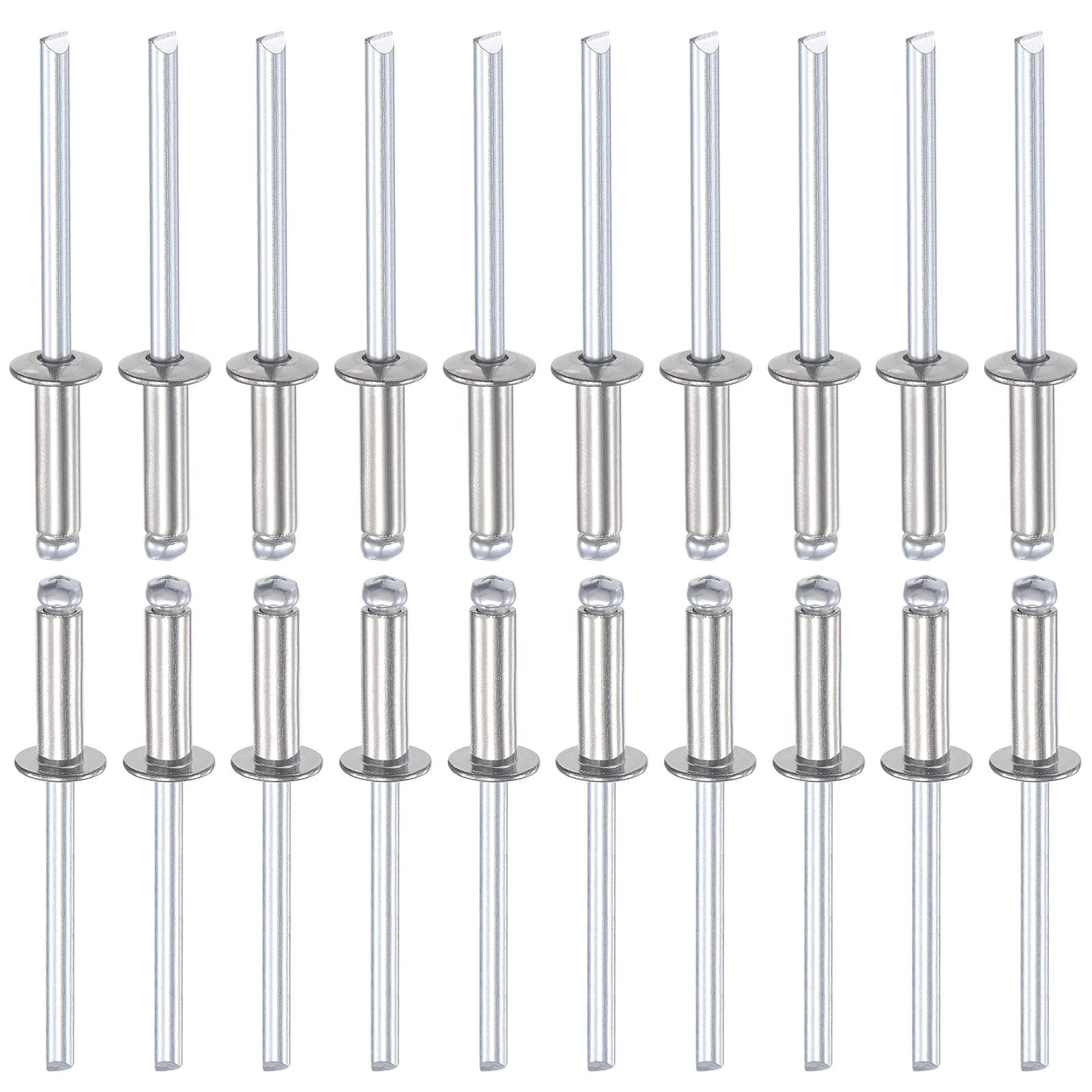 DTGN 4mm x 13mm (DXL) Blind Rivets - 100Pack - Good for Machinery Joining - 304 Stainless Steel Dome Open End Rivet