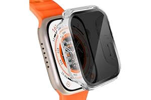KUYUBMINYR 2 Pack Privacy Case for Apple Watch Screen Protector, Anti-Spy Tempered Glass Film Apple Watch Cover Hard PC Case Bumper for iWatch Series 6/5/4/SE 2ND GEN - Clear/Clear 40mm