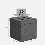 Dripex Folding Linen Storage Ottoman Dark Gray 38cm 40L Capacity view 2