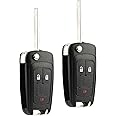 Car Key Fob Keyless Entry Remote Flip fits 2010-2017 Chevy Equinox, Sonic, Terrain (OHT01060512 3-btn), Set of 2