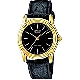 Amazon Com Casio Men S Leather Strap Watch Mtp 1094q 9b Casio Clothing Shoes Jewelry