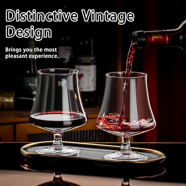 WOOKGREAT WINE GLASSES, 6 PACK 15 OZ HANDMADE PREMIUM CRYSTAL RED & WHITE WINE GLASSES WITH ITALIAN STYLE UNIQUE SHAPE, LONG STEMMED DRINKING GLASSES FOR CHAMPAGNE, COCKTAIL GLASSES, WINE GIFTS
