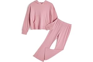 Handfrog Girls' Clothing Sets 2 Piece Hoodie Long Sleeve Shirts Bell Bottom Cute 2025 Fall Outfits Sweatsuits