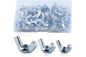 LEONTOOL 35PCS SAE Sizes Wing Nuts Assortment Kit 1/4"-20, 5/16"-25, 3/8"-16 Zinc Plated Wingnuts Fasteners Parts Butterfly W