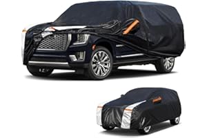 Cotryvox Large SUV Car Cover for GMC Yukon XL 100% Waterproof All Weather, Heavy Duty Outdoor Full Exterior Covers Rain Sun Wind UV Protection.