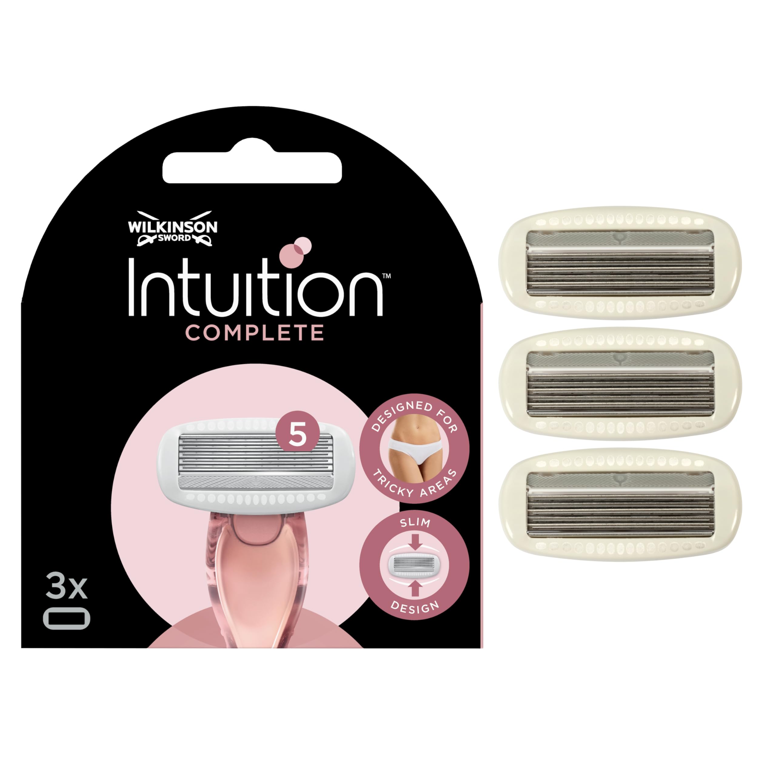 WILKINSON SWORD - Intuition Complete For Women | Skin Protect Gel with Smooth Glide | Pack of 3 Razor Blade Refills