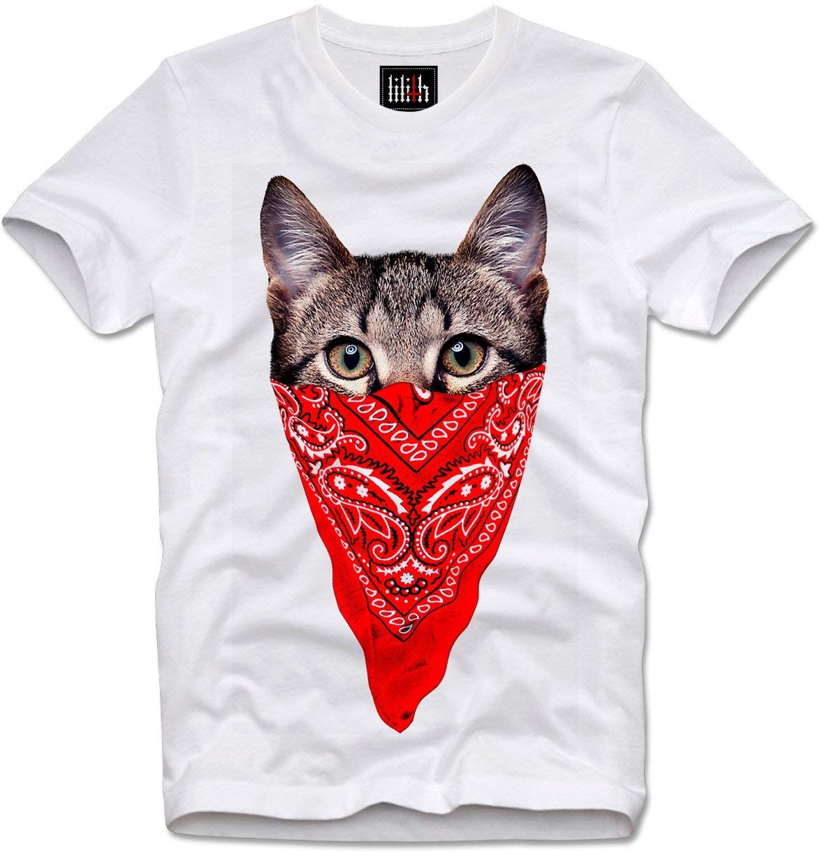 T Shirt Bandana Cat Katze Gangster Gangstan Funny Fun Cute Kitten Kitty