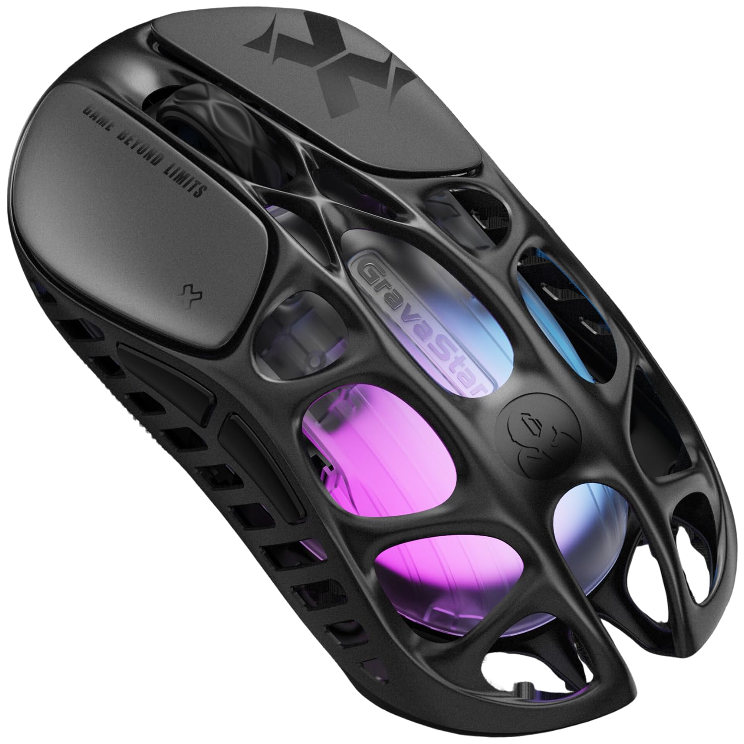 Photo 1 of GravaStar Mercury X Wireless Gaming Mouse – 32,000 DPI PAW 3950 Sensor, 1000Hz Polling Rate, Only 49g, Magnesium Alloy Hollow Frame, RGB Lighting, 5 Programmable Buttons
