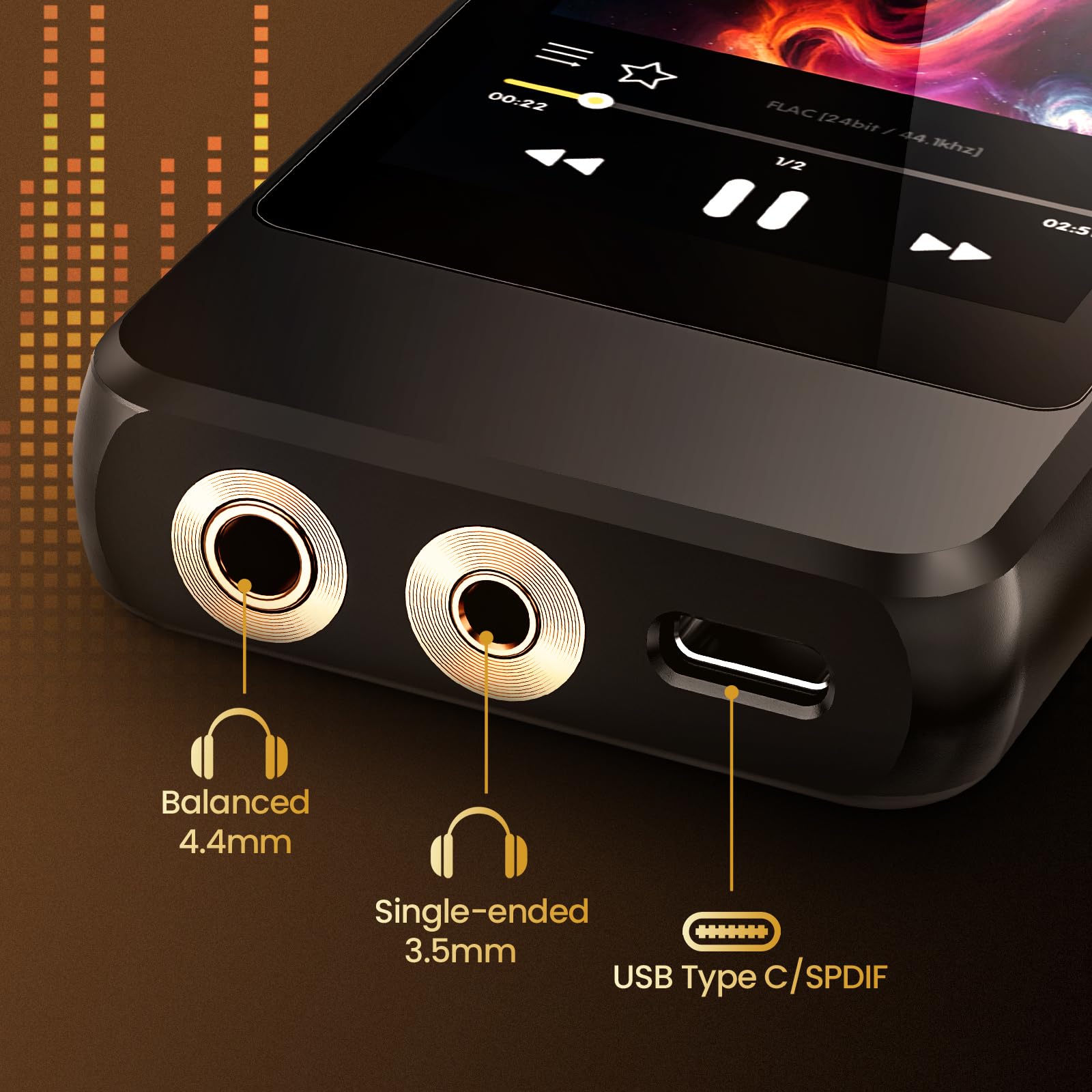 H20 Pro Hi-Res MP3 Player with Bluetooth, Dual DAC, 3.2