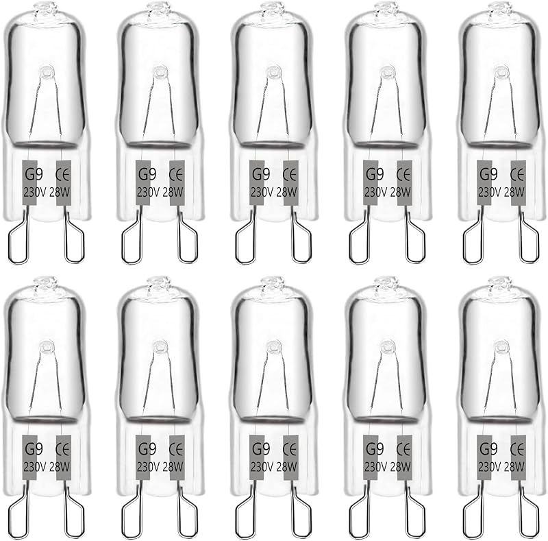 SCNNC G9 Halogen Bulbs 230V 28W Dimmable 370LM 2700K 360° 10 Pack