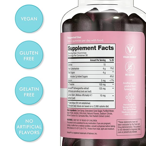 FLAT TUMMY TEA ASHWAGANDHA GUMMIES (60 COUNT) FEAT. LEMON BALM – DESTRESS,CALM,NATURAL ENERGY VEGAN,GLUTEN-FREE,GELATINE-FREE MADE WITH CLINICALLY STUDIED SENSORILL® FOR STRESS MANAGEMENT