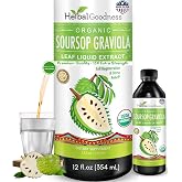 Herbal Goodness Soursop Graviola Liquid Drops Extract, Bitters 12Fl Oz | 15X Strength Organic Guan&aacute;bana Hoja, Soursop Leaves Extract for Gut Health, Cell &amp; Immune Support, Vegan, Non-GMO
