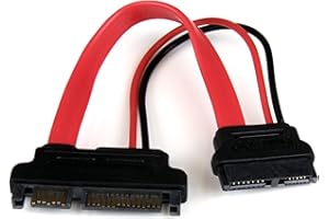StarTech.com SLSATAADAP6 6-Inch Slimline SATA to SATA Female/Male Adapter with Power, 3 ft / 1m